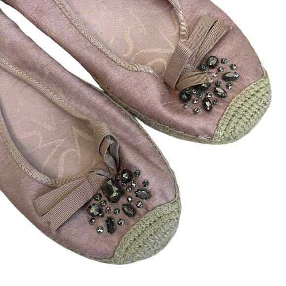 Simply Vera Vera Wang Svorla Pink Rhinestone Beaded Embellished Bow Flats - Picture 4 of 7